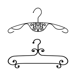 机架剪影剪影复古衣架照片