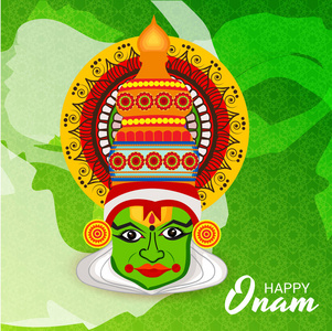 一个庆祝背景的向量例证南印度喀拉拉邦快乐的 Onam 节日