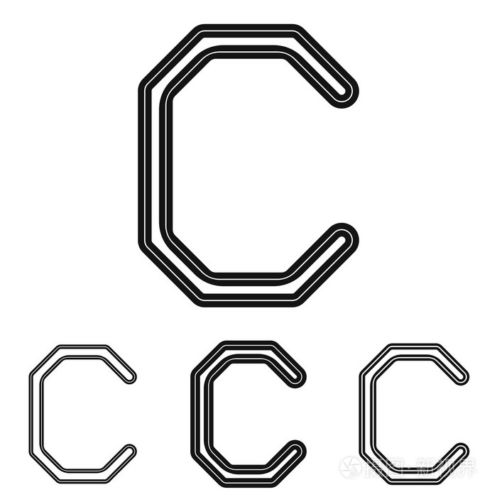 黑色线 c 图案设计方案集插画-正版商用图片0qtjau-摄图新视界