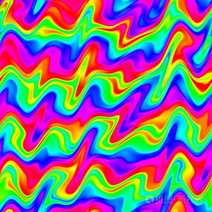 抽象炫彩花纹,彩虹彩色光谱,多色波纹理背景,无缝图