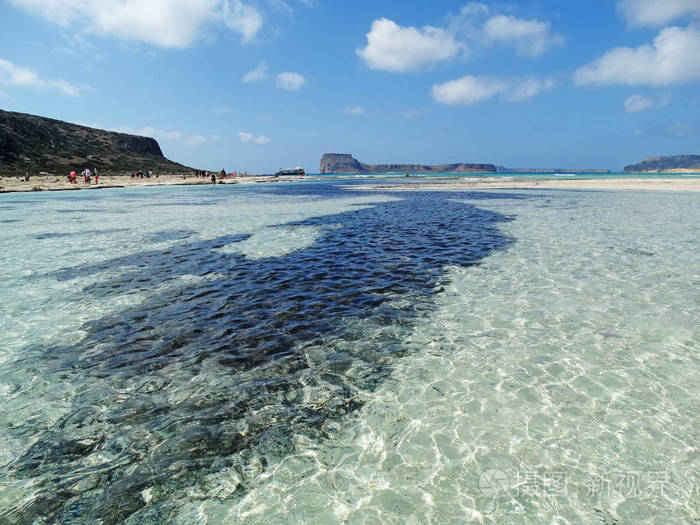 海滩和海岸景观海希腊克里特岛岛