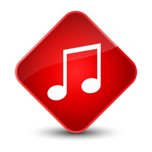 音乐图标优雅红色菱形按钮照片