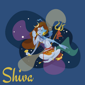 在荷花的立场的印度神婆和冥想的空间.