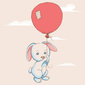 小兔子气球飞行图片
