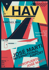 机场起飞和抵达标志哈瓦那股票向量
