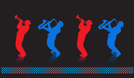 小号的剪影图片