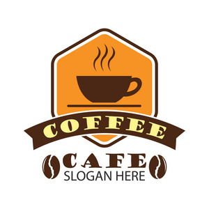 咖啡厅的标志 标签 徽章与文本空间为你的口号  标语 矢量图