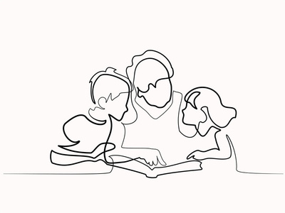 席地看书剪影图片