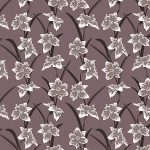 水仙无缝矢量花纹照片