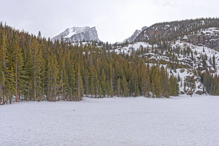科罗拉多州洛矶山脉国家公园山高冻熊湖