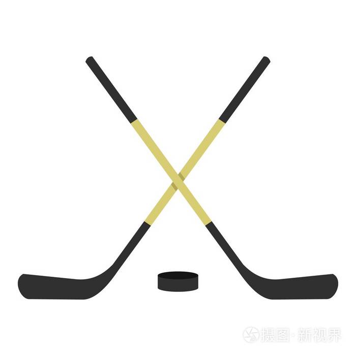 孤立的交叉的曲棍球棍图标