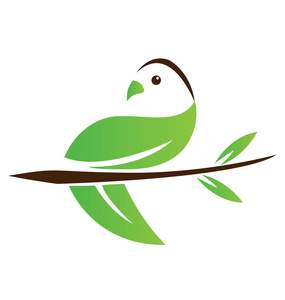 生态鸟生态抽象叶鸟图标照片