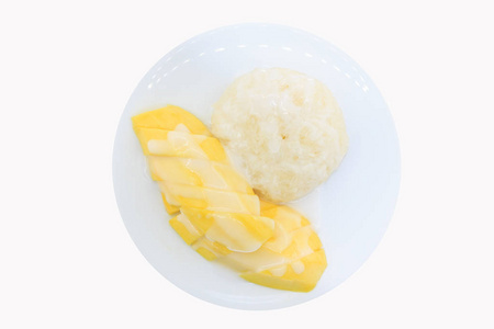 泰国甜点芒果糯米和椰奶