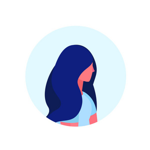 女性形象独立头像女性卡通人物肖像平照片