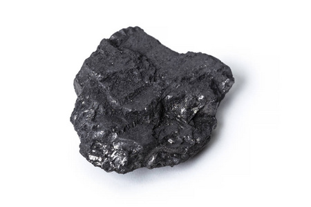 天然木炭在白色背景下分离, 特写