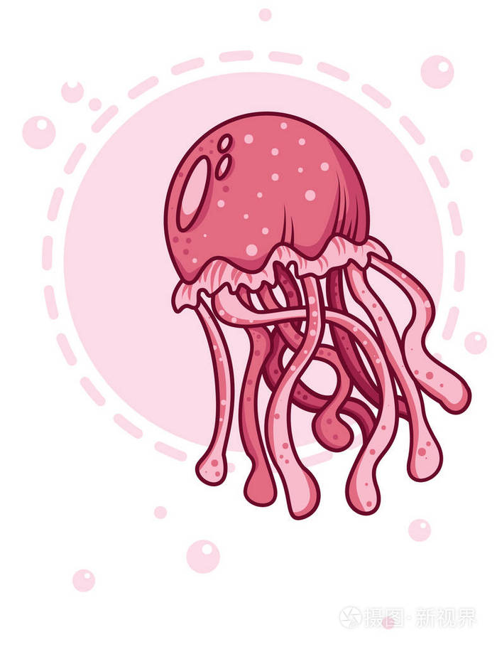 卡与粉红果冻插画-正版商用图片0qusti-摄图新视界