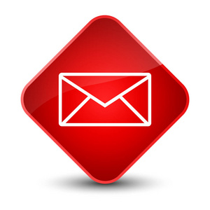电子邮件图标优雅红色菱形按钮
