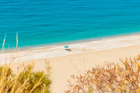 全景 Belcekiz 海滩。Oludeniz, 蓝色泻湖