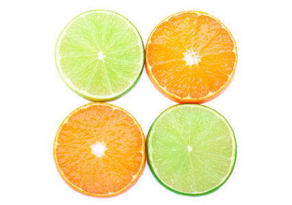 橘子和酸橙片分离
