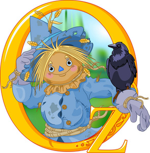 稻草人和乌鸦.插图照片