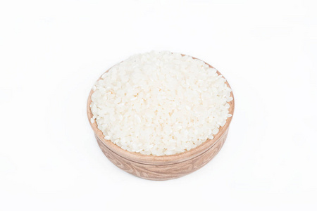 在一个盘子里的原料大米