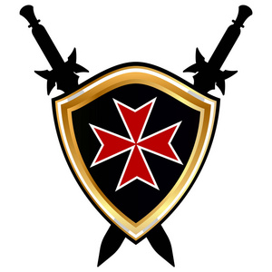 圣殿骑士盾牌矢量图标照片