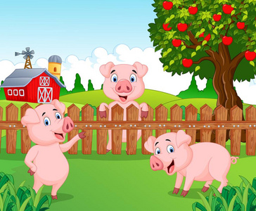 小猪在农场图片