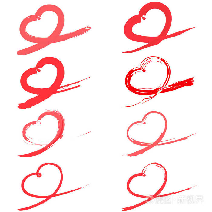 爱情符号的心形状设计.矢量