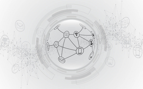 全球网络连接抽象技术背景全球商业创新 concep