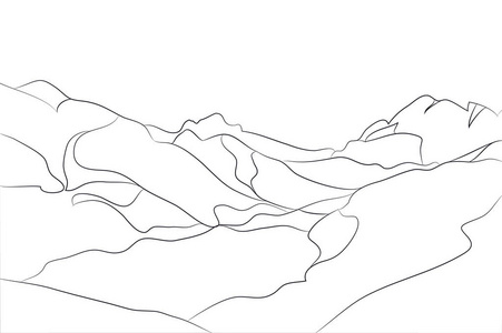 风景山, 线, 媒介, 白色背景照片