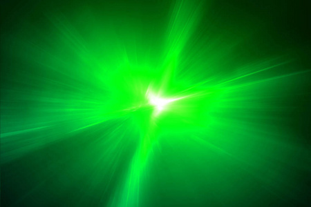 绿色的圆形发光波。照明效果抽象背景