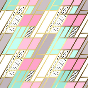 几何拼接图形矢量抽象的无缝拼接图案以几何和花卉饰品 程式化的鲜花