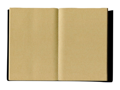 卡拉服特笔记本在白色背景。棕色纸盖被隔绝在白色