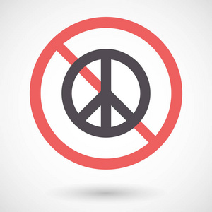 和平标志与隔离禁止的信号