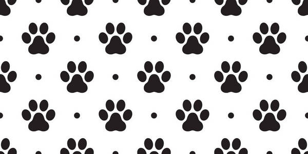 狗爪无缝模式矢量猫爪足迹孤立的波尔卡点壁纸后台背景照片