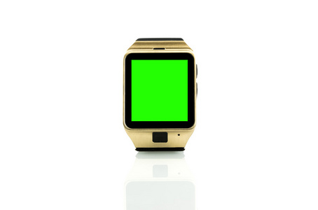 smartwatch 色度键绿色屏幕带有白色背景上孤立