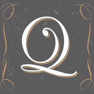 复古字母 Q 设计