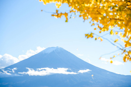 富士山在秋天的季节