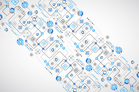 抽象技术电路板。沟通理念