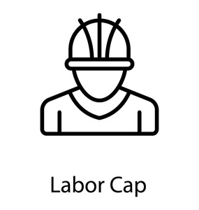建筑工人戴安全帽, 线图标设计头像