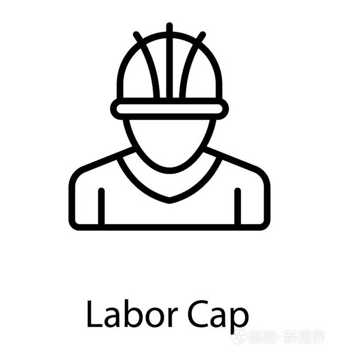 建筑工人戴安全帽, 线图标设计头像