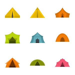 帐篷窗体图标集, 平面样式
