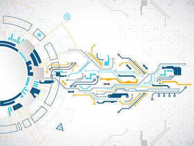 矢量插图高技术数字技术与工程主题