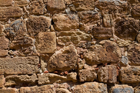旧石砌体特写的碎片。土耳其