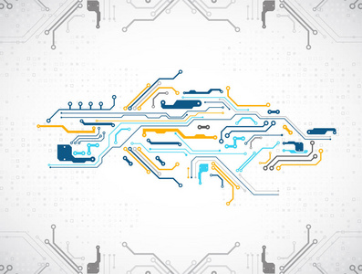 矢量插图高技术数字技术与工程主题