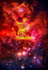 明亮的星云与星在外层空间元素这个图片由 Nasa 装备