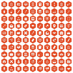 100财务图标六角橙