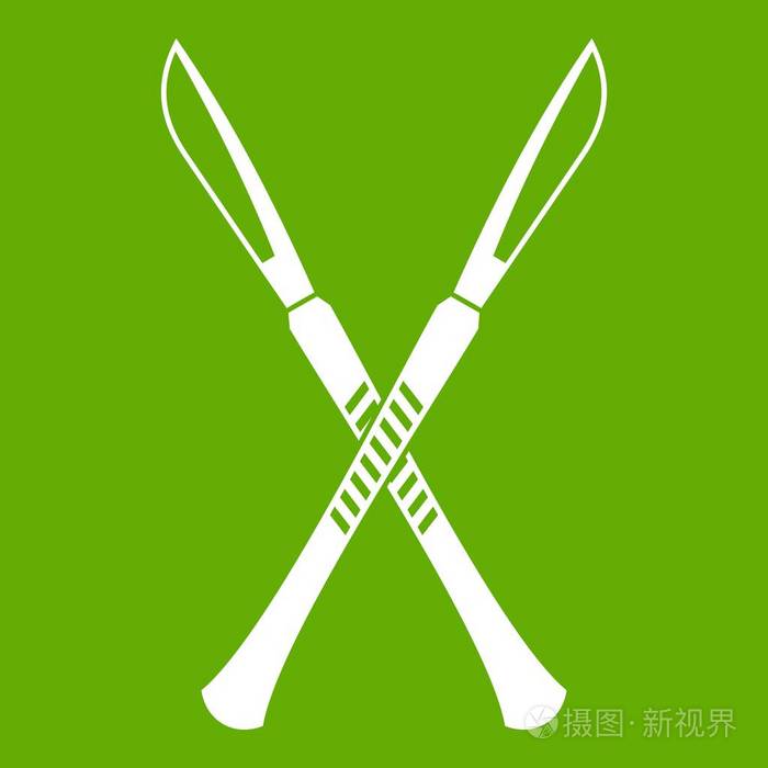 外科医生手术刀图标绿色