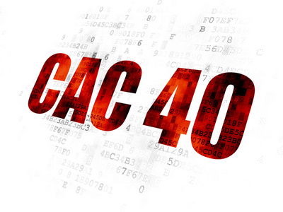 股票市场指标概念 Cac 40 数字背景