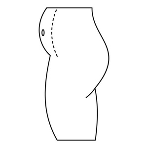 女人腹部划出整容手术图标